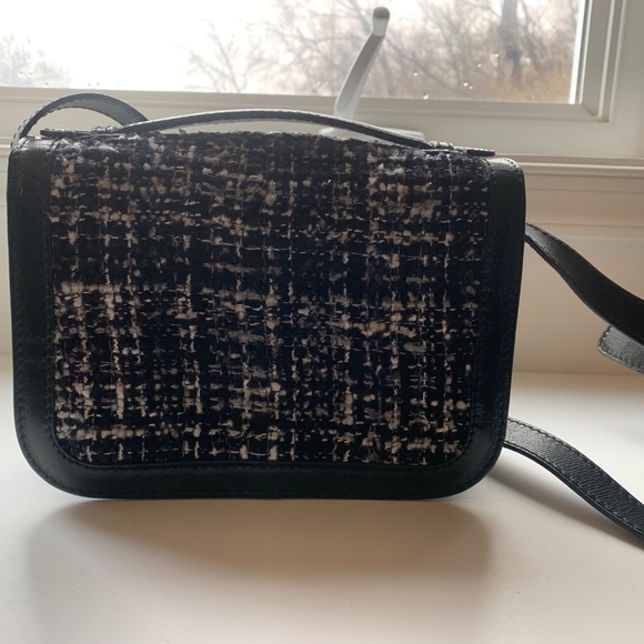 Alexander McQueen black Leather & Tweed handbag - Picture 5 of 6